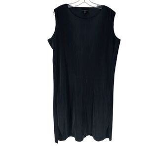 COS Dress Accordion Pleated Sleeveless Darkest Navy Blue Size S Oversized Boxy